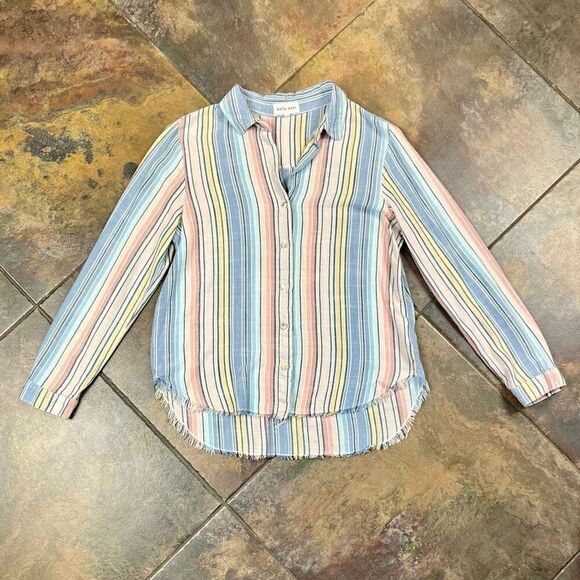 Bella Dahl Multicolored Striped Long Sleeve Button Down Shirt Large - Picture 6 of 11